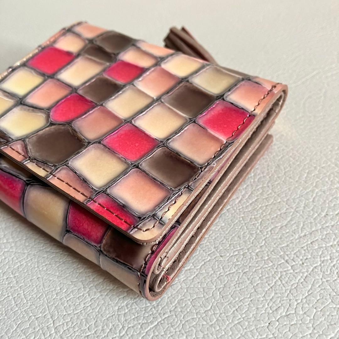美品 ATAO アタオ ワルツ ヴィトロ 三つ折り財布 チェリー コンパクト財布