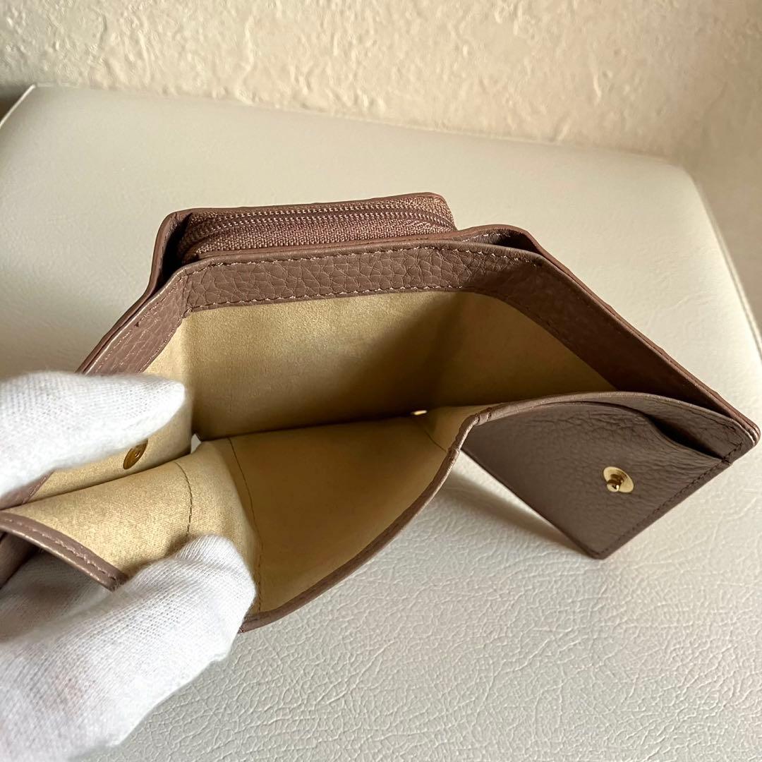 美品 ATAO アタオ ワルツ ヴィトロ 三つ折り財布 チェリー コンパクト財布