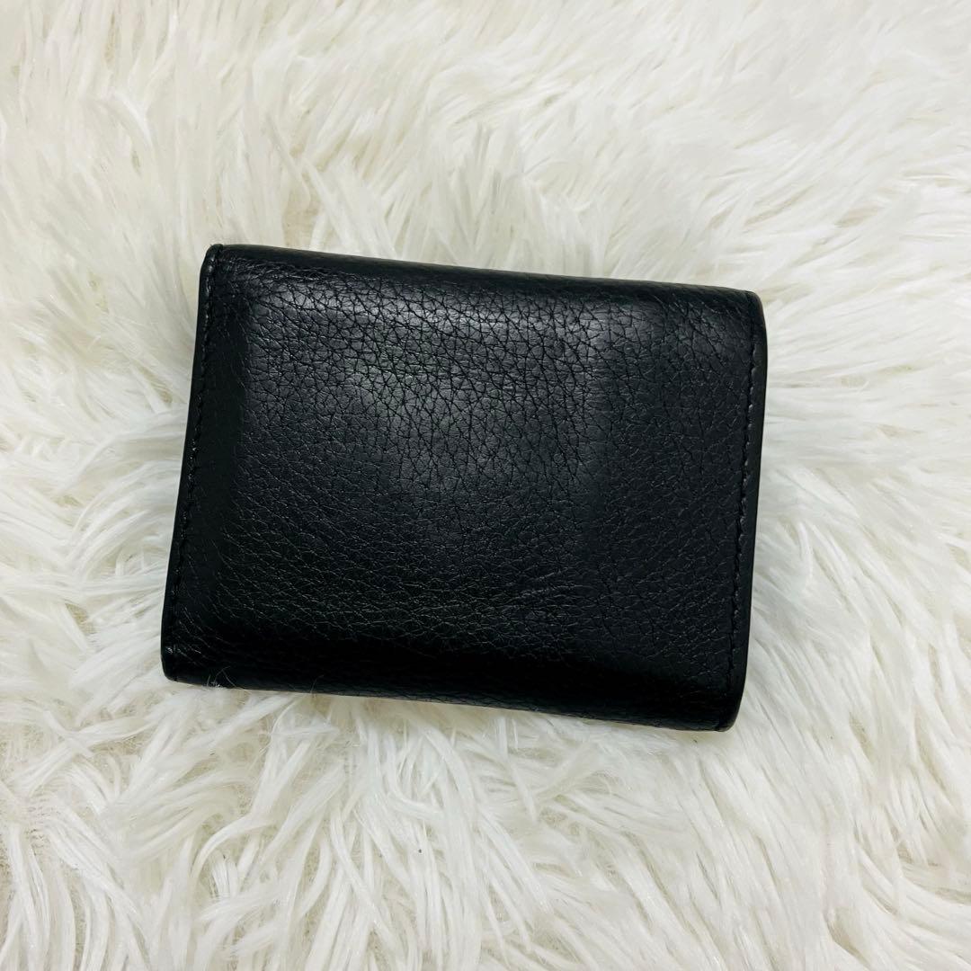 極美✨PRADA 三つ折り財布 サフィアーノ ダイノ レザー 黒