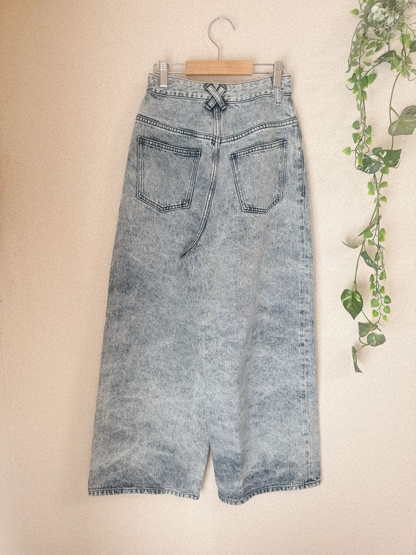 【極美品】 AMERI WIDE CHEMICAL DENIM PANTS