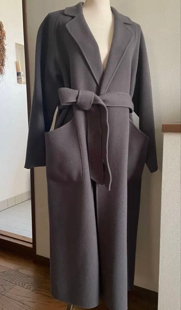 SOEJU ソージュ ウールリバーローブコート チャコール Mサイズ