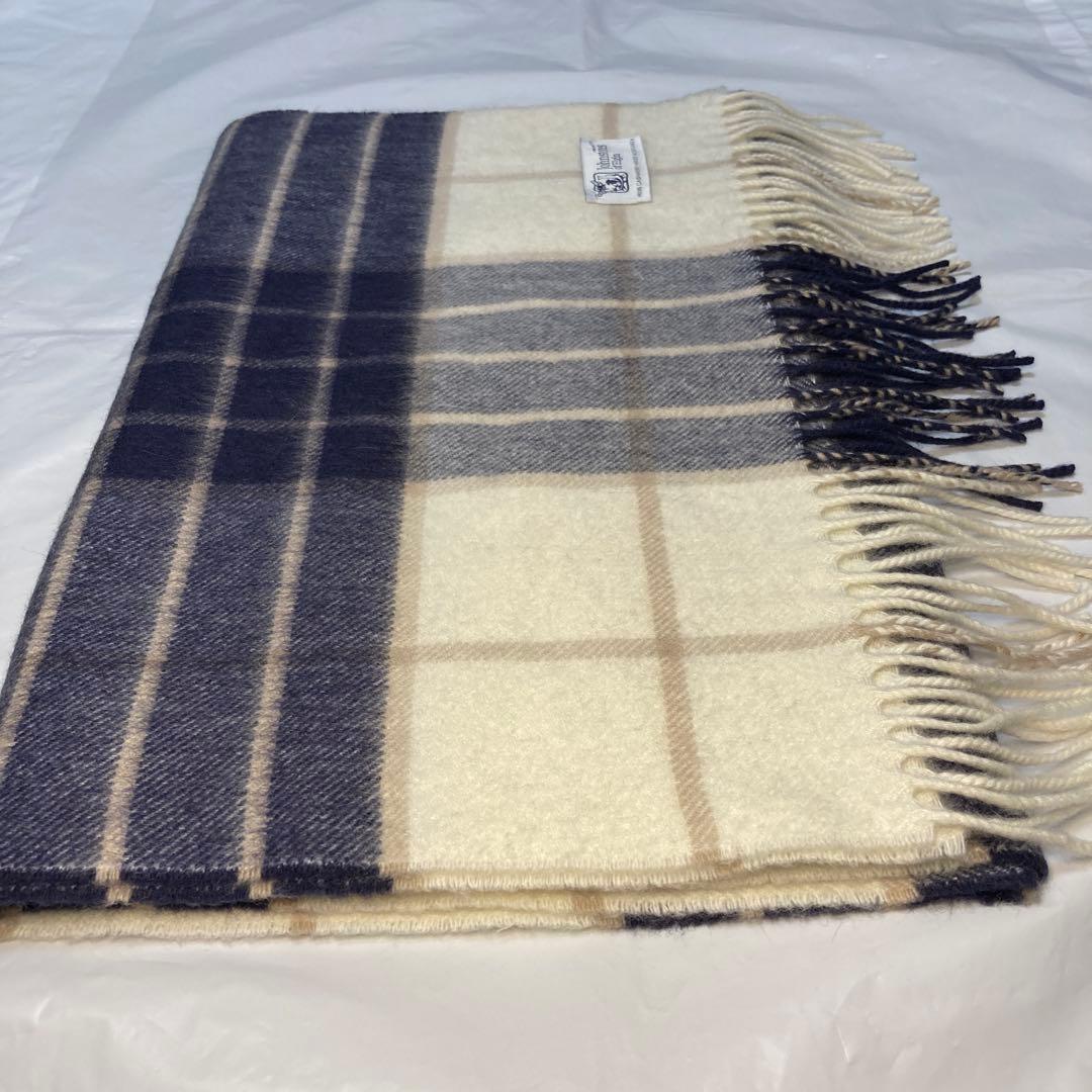 美品 ジョンストンズ カシミヤ100％ 中判ストール チェック ノックモア