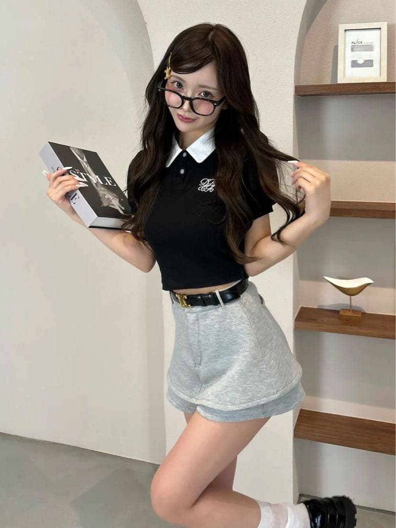 新品タグ付き ダーリッチ DRCHバイカラーポロシャツ ブラック