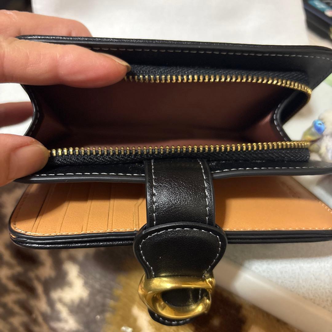 COACH ブラック 二つ折り財布ダビーミディアムウォレット