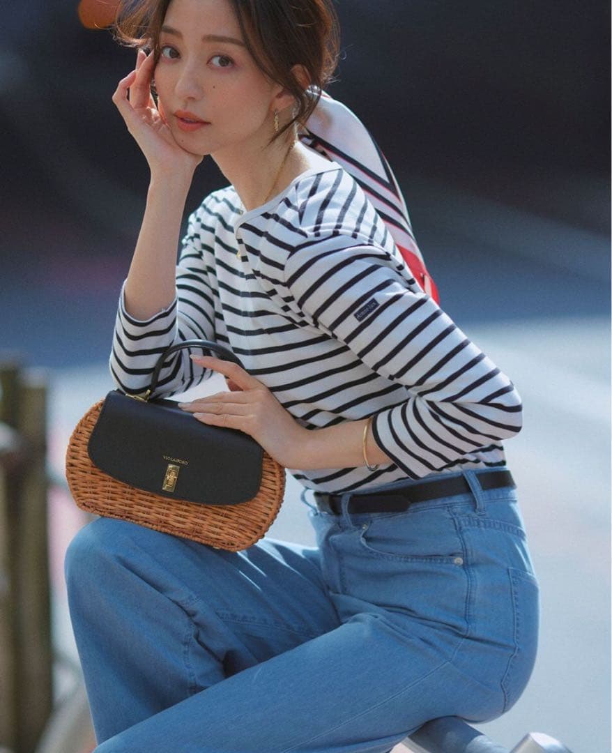23区DENIM ライトダンガリー ワイドパンツ