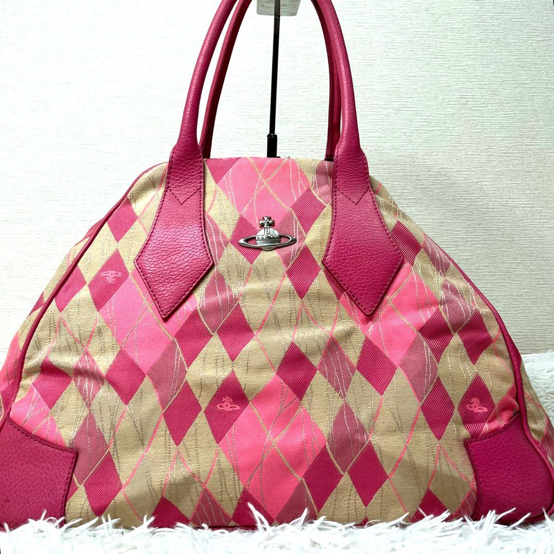Vivienne Westwood ヤスミン　チェック　ピンクボストンバッグ