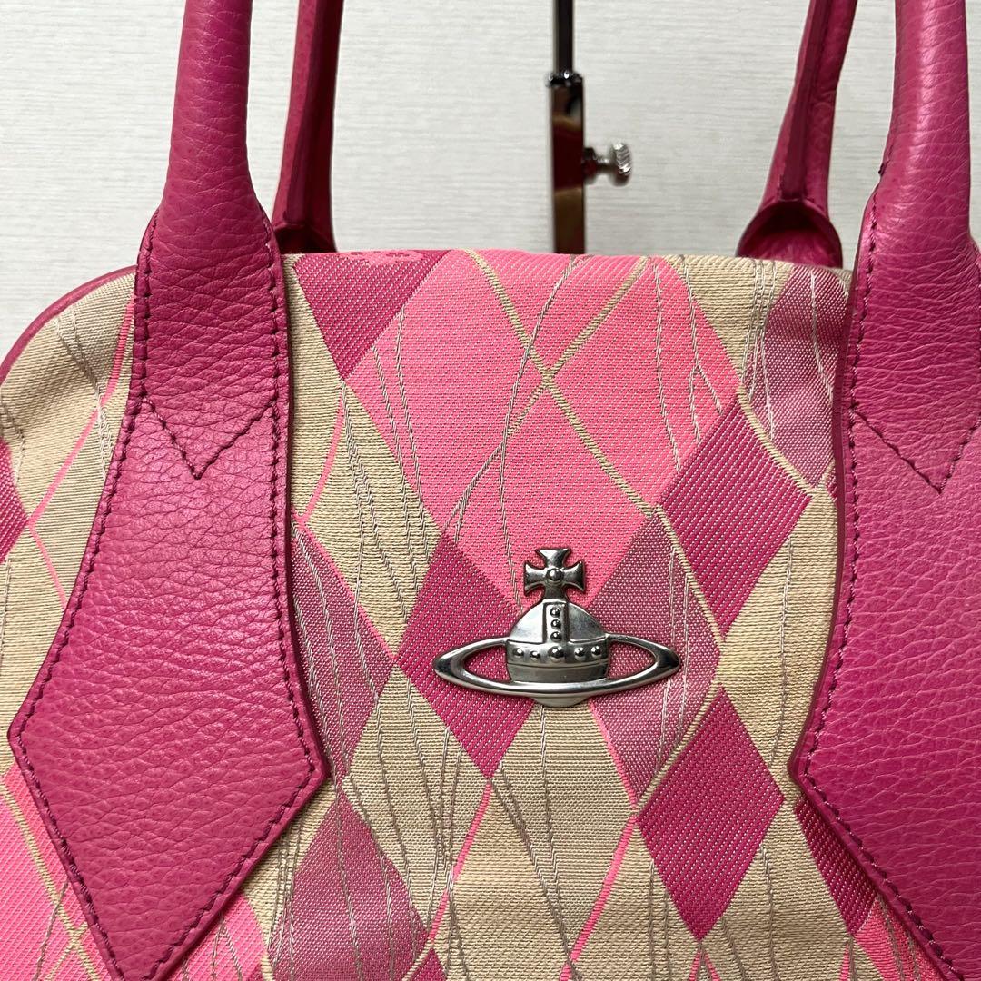 Vivienne Westwood ヤスミン　チェック　ピンクボストンバッグ