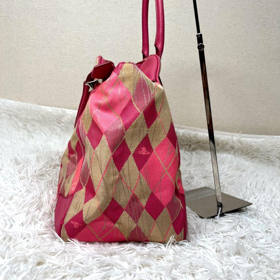 Vivienne Westwood ヤスミン　チェック　ピンクボストンバッグ