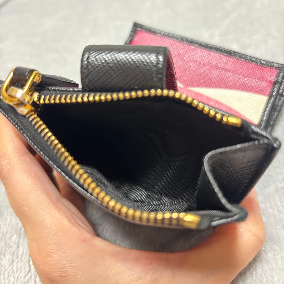 puerさま♡ PRADA サフィアーノレザー 二つ折り財布 マルチカラー