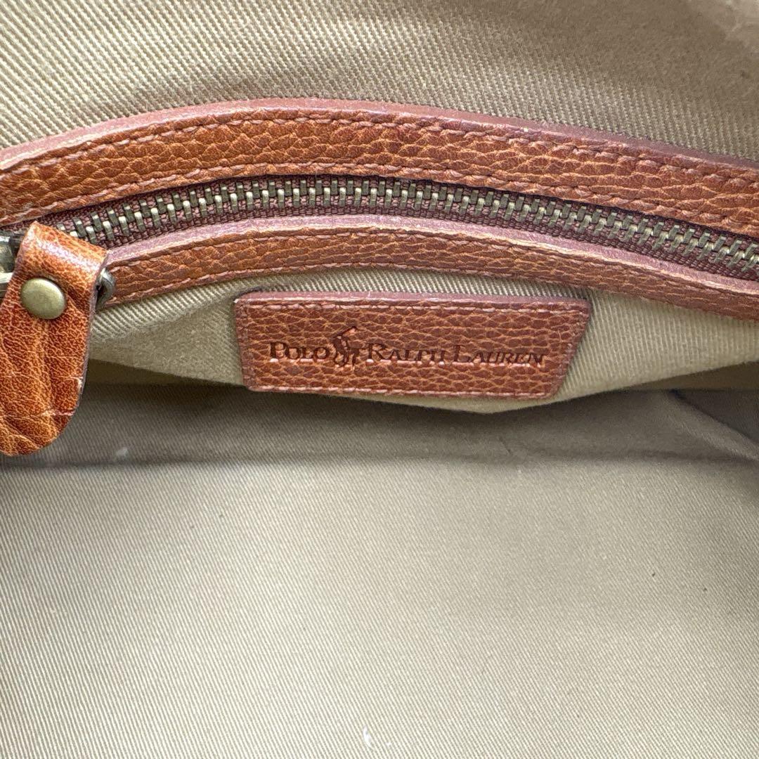 POLO RALPH LAUREN ミニボストンバッグ　レザー　シボ革