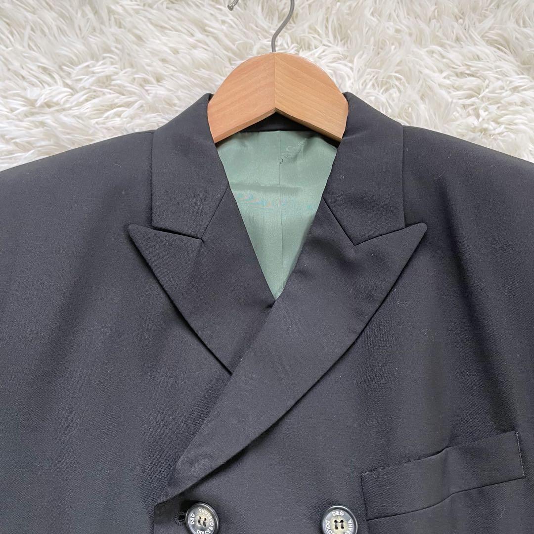 D&G DOLCE&GABBANA ブラックダブルブレストテーラドジャケット