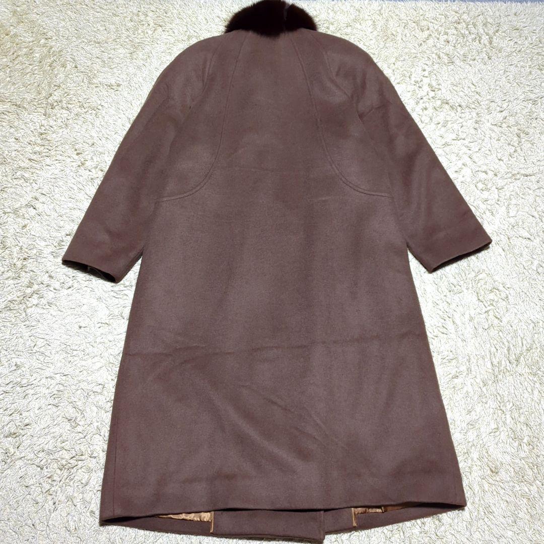 LOBJIE フォックス　ファー　カシミヤ50%　ウール　ロング　コート