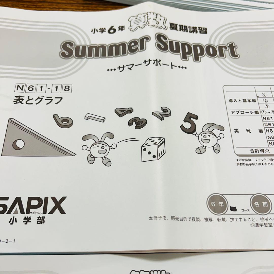 ㉓み　サピックス　SAPIX 6年　算数　夏期講習　サマーサポート