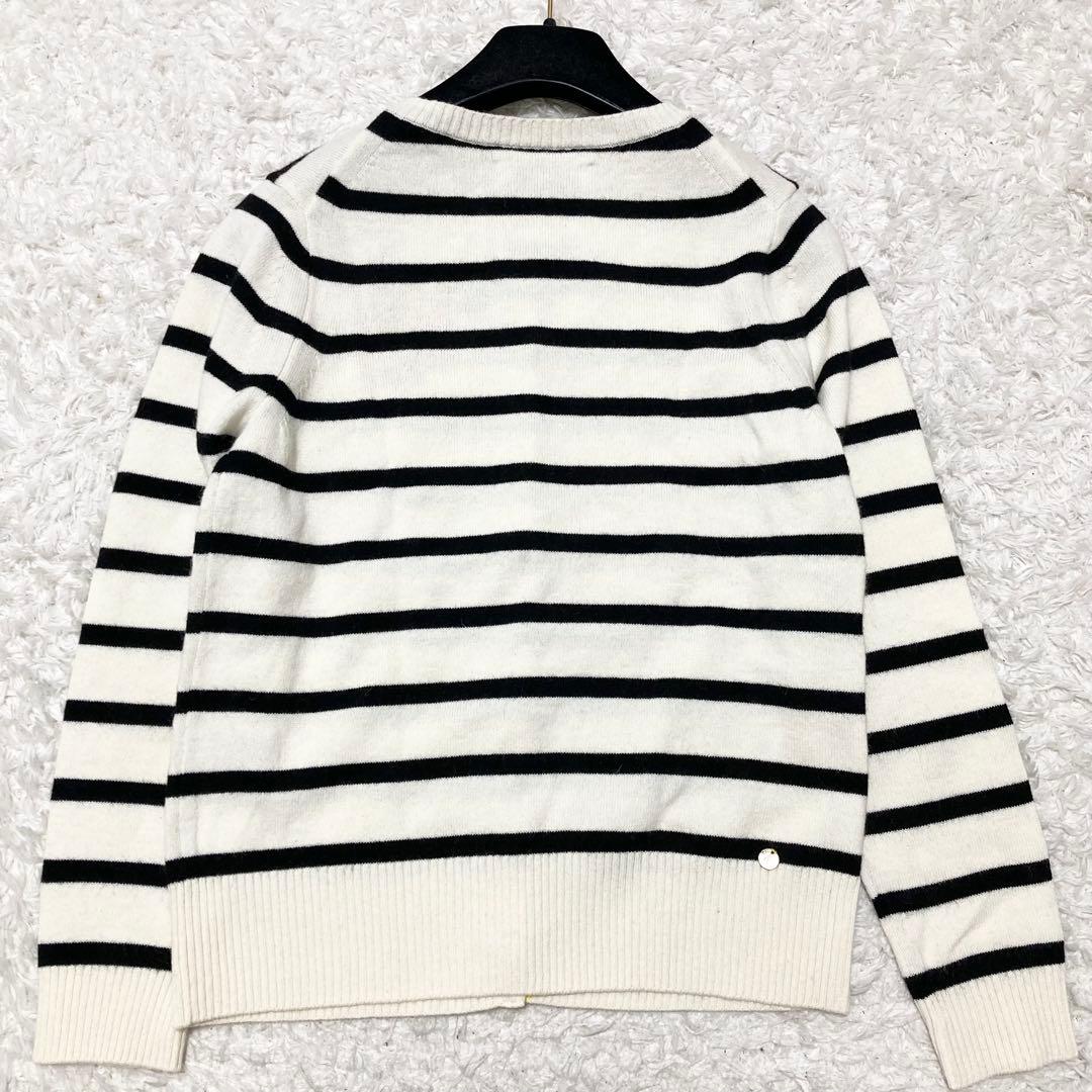 カシミヤ混♡レア ミュベール カーディガン ワンポイント キツネ パールボタン
