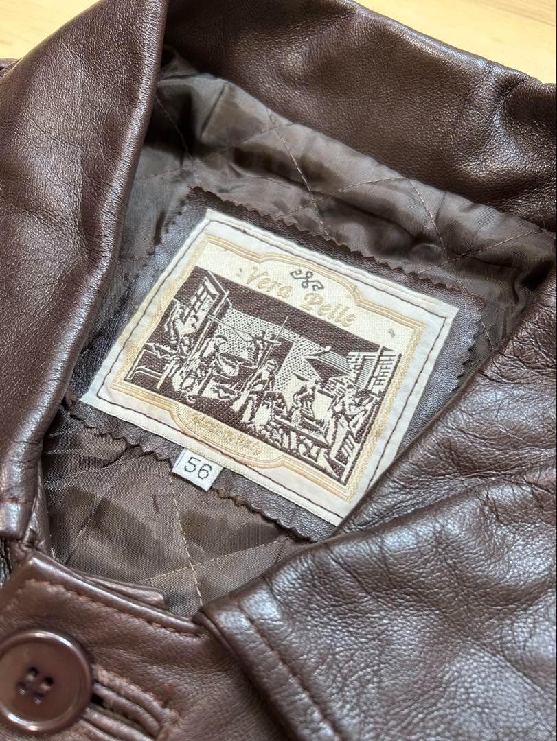 VERA PELLE 90s イタリア製 レザーカバーオール　レザージャケット