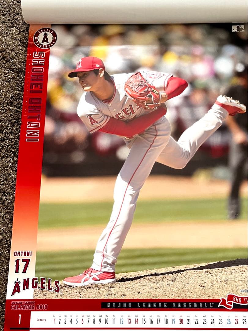 大谷翔平 初の公式 特大 壁掛けカレンダー 2019 大判サイズ