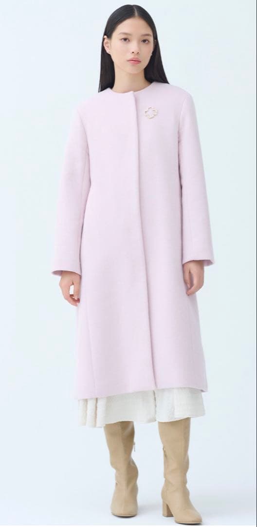 CELFORD カシミヤ混ノーカラーコート