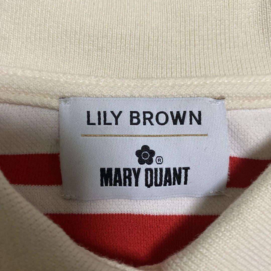 LILY BROWN×MARY QUANT クロップドリボンポロシャツ