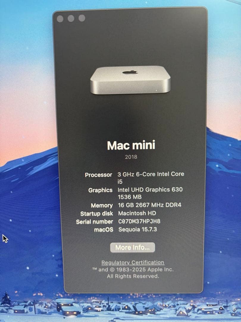 Macminiスペースグレー2018 i5 16gb RAM 512gb ssd