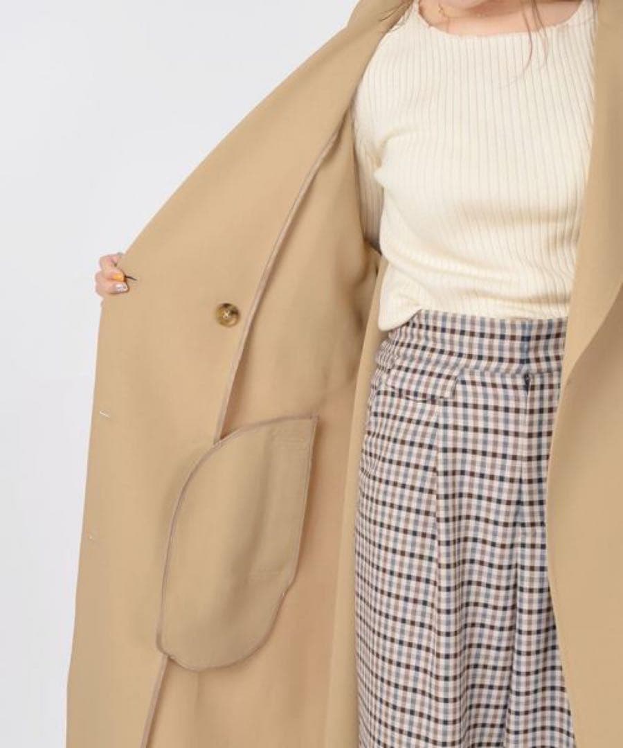 ゆり　SHIPS シップスビッグロングトレンチコート定価3万円