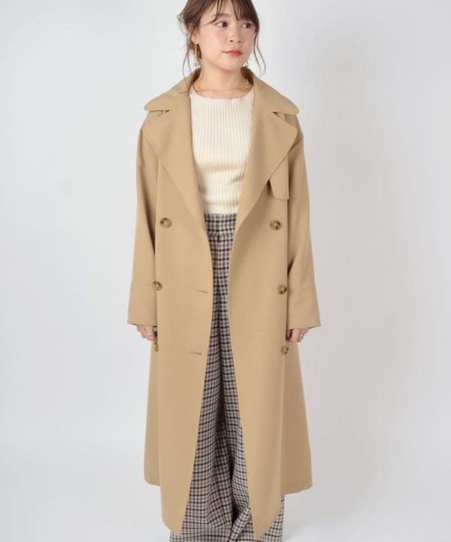 ゆり　SHIPS シップスビッグロングトレンチコート定価3万円