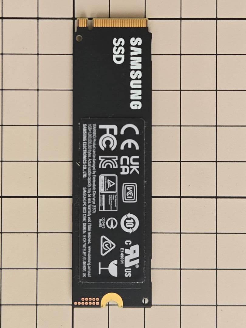 Samsung SSD M.2 980Pro 1TB 100時間程度