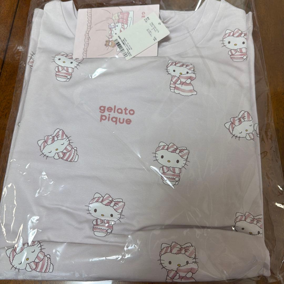 完売【gelato pique】総柄ロングTシャツ　ハローキティー　ジェラピケ