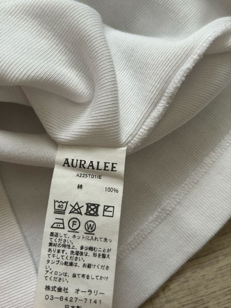 【新品】AURALEE for IENA 別注 LUSTER リブ Tシャツ　白