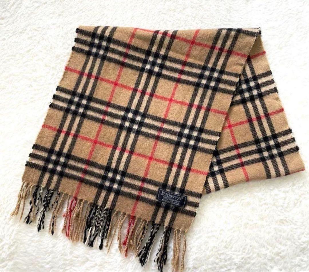 【新品未使用】Burberry ノバチェック柄マフラー　ラムウール100%