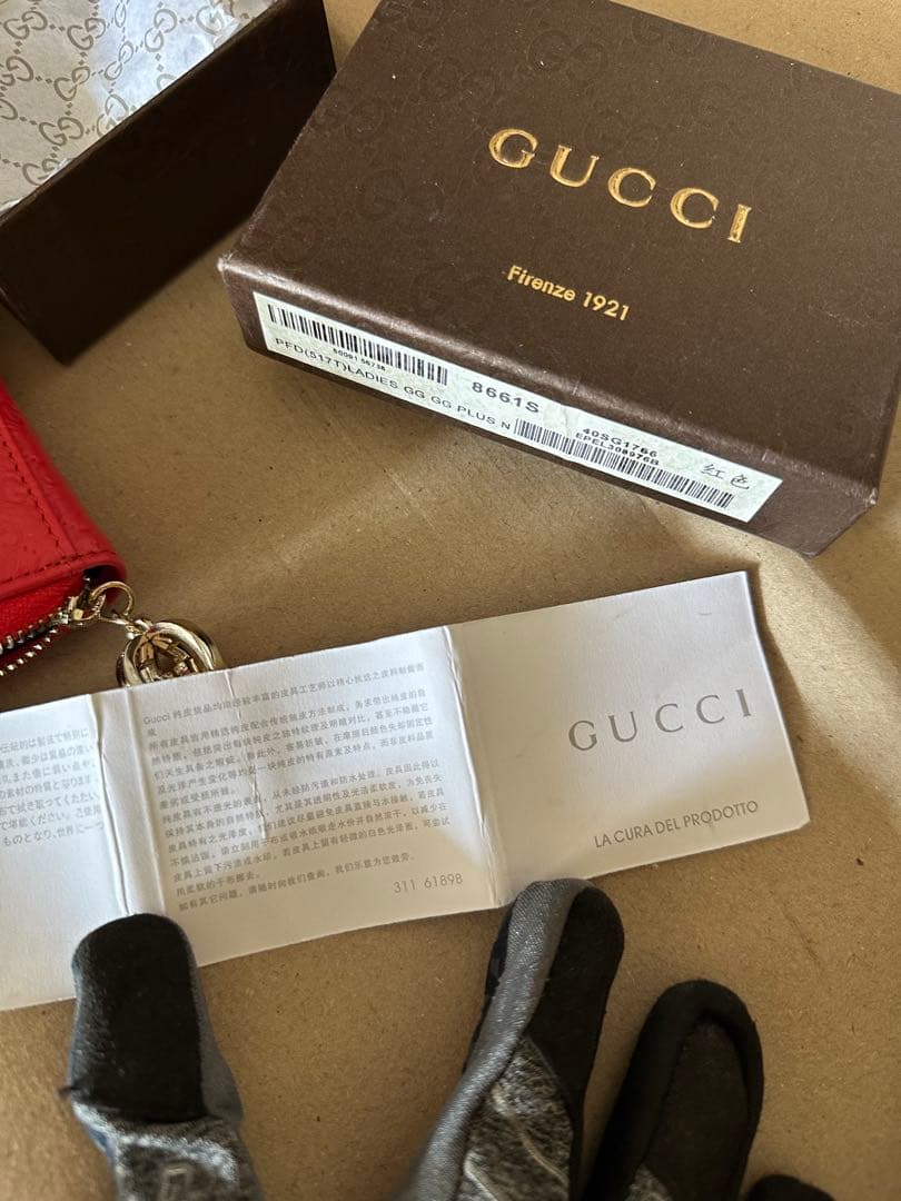 M*★様 GUCCI グッチ マイクログッチシマ ケース レッド 箱付