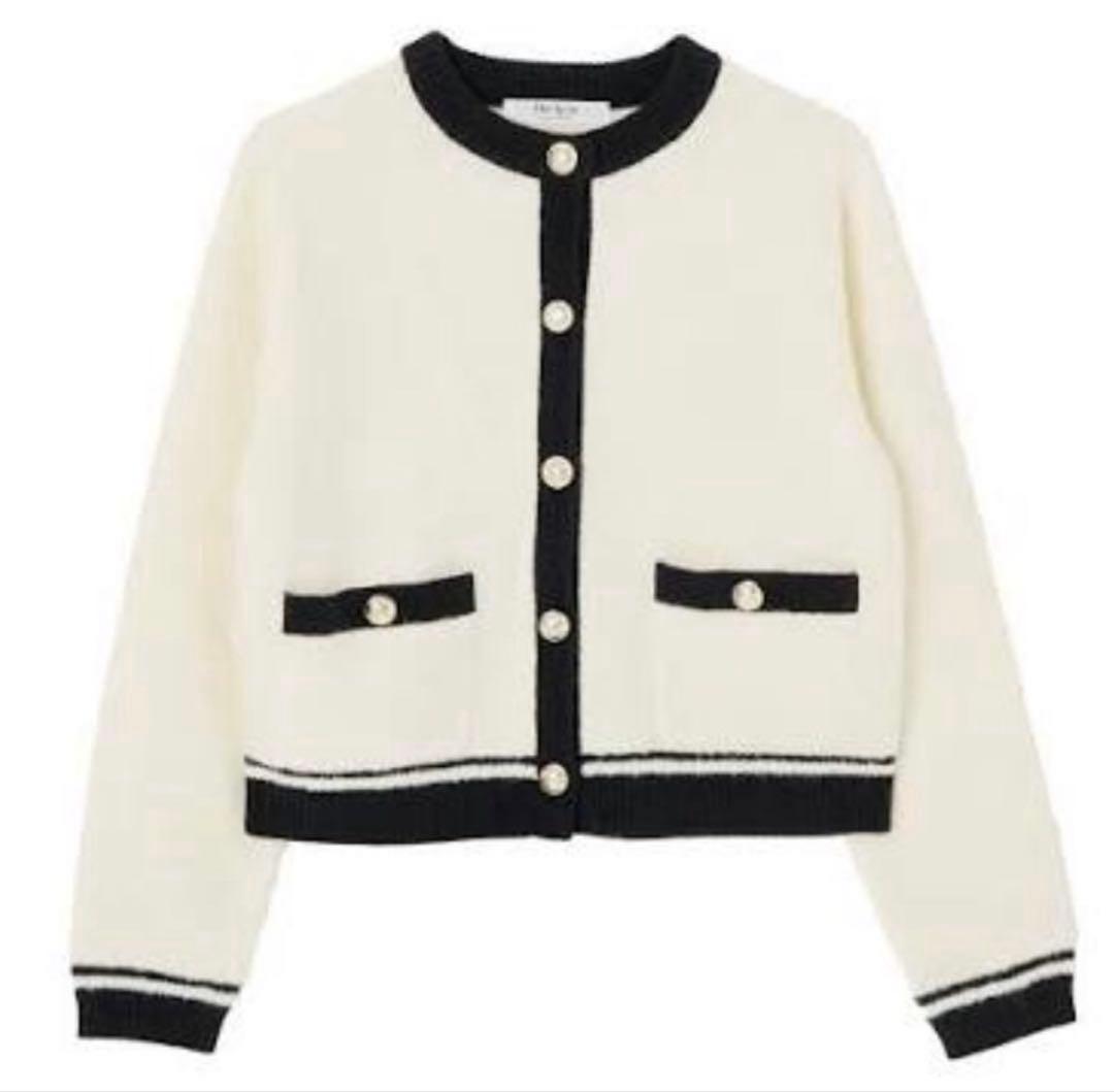 トップス herlipto Boucle Bicolor Knit Jacket