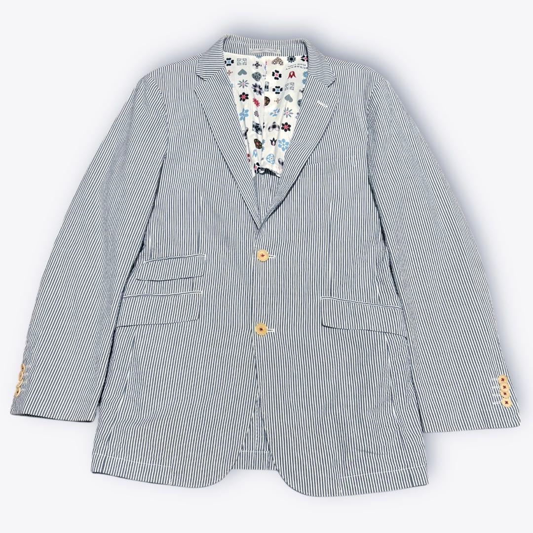 【美品】バーバリーBURBERRY BLACK LABEL ストライプジャケット