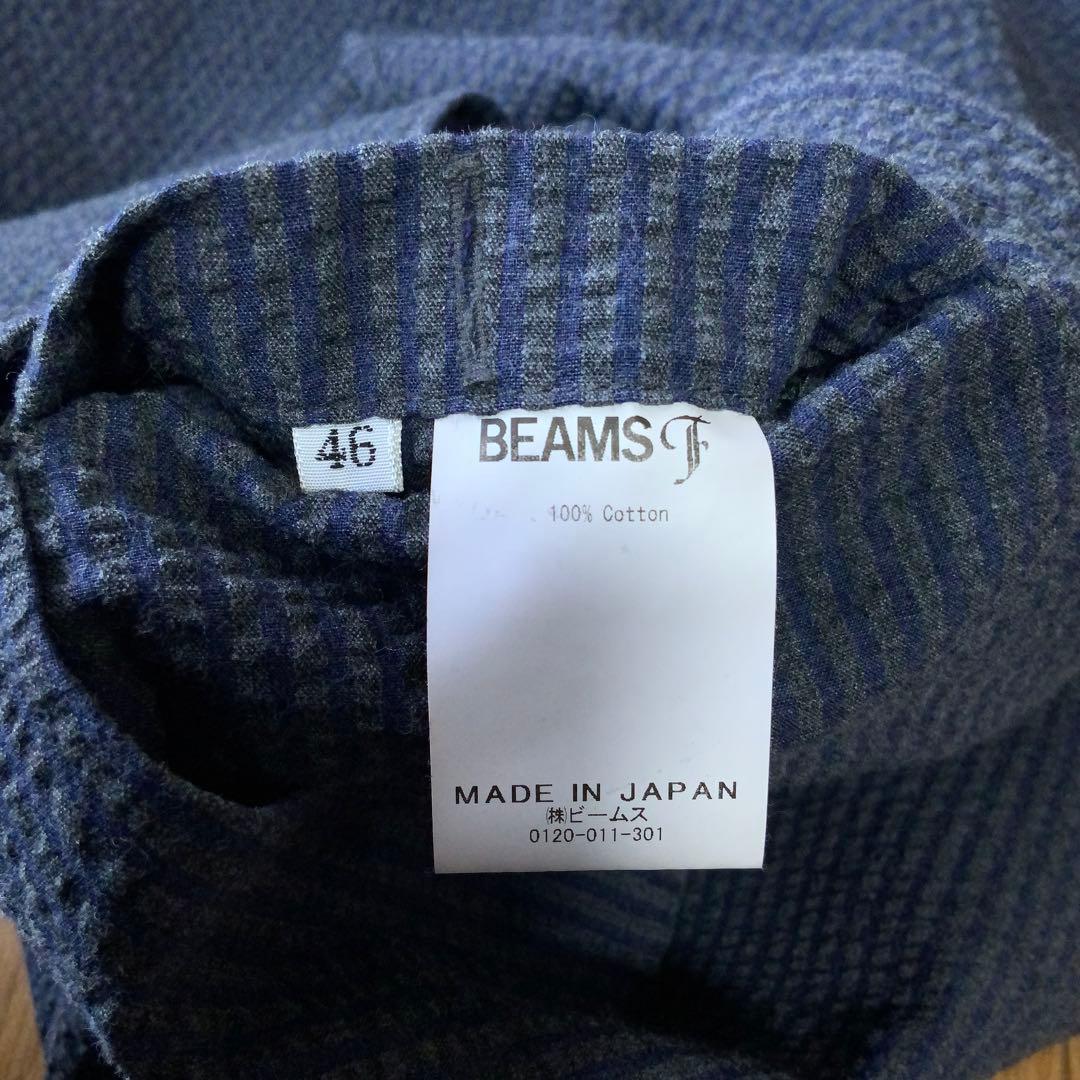 BEAMS F ビームスF シアサッカージャケット 46 ネイビー コットン