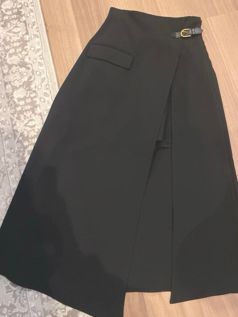 anuans アシンメトリーレイヤードスカート　ブラック