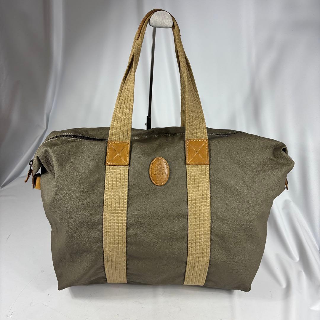 C.P.Company PVC加工ボストンバッグ　オリーブ　ベージュ系　Y2K