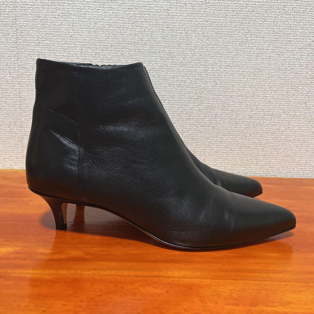 ❀1度のみ着用 ファビオルスコーニ 本革 レザー 黒 ブラック 24cm