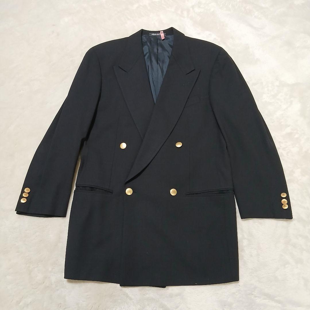 【美品/希少】GIORGIO ARMANI ダブルジャケット 紺ブレザー 金釦