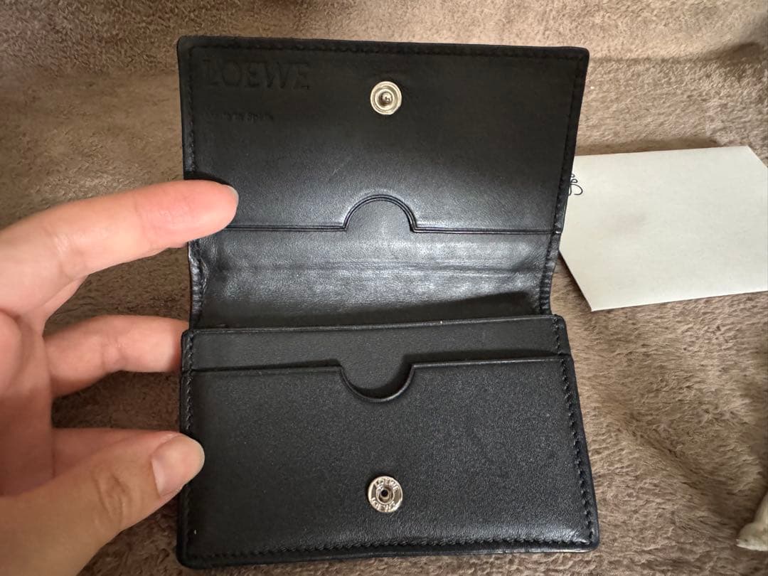 LOEWE ネイビー レザー 名刺入れ