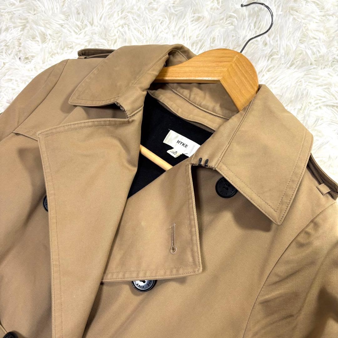 【美品✨】HYKE トレンチコート ライナー付き ベルト 2WAY ベージュ Ｌ