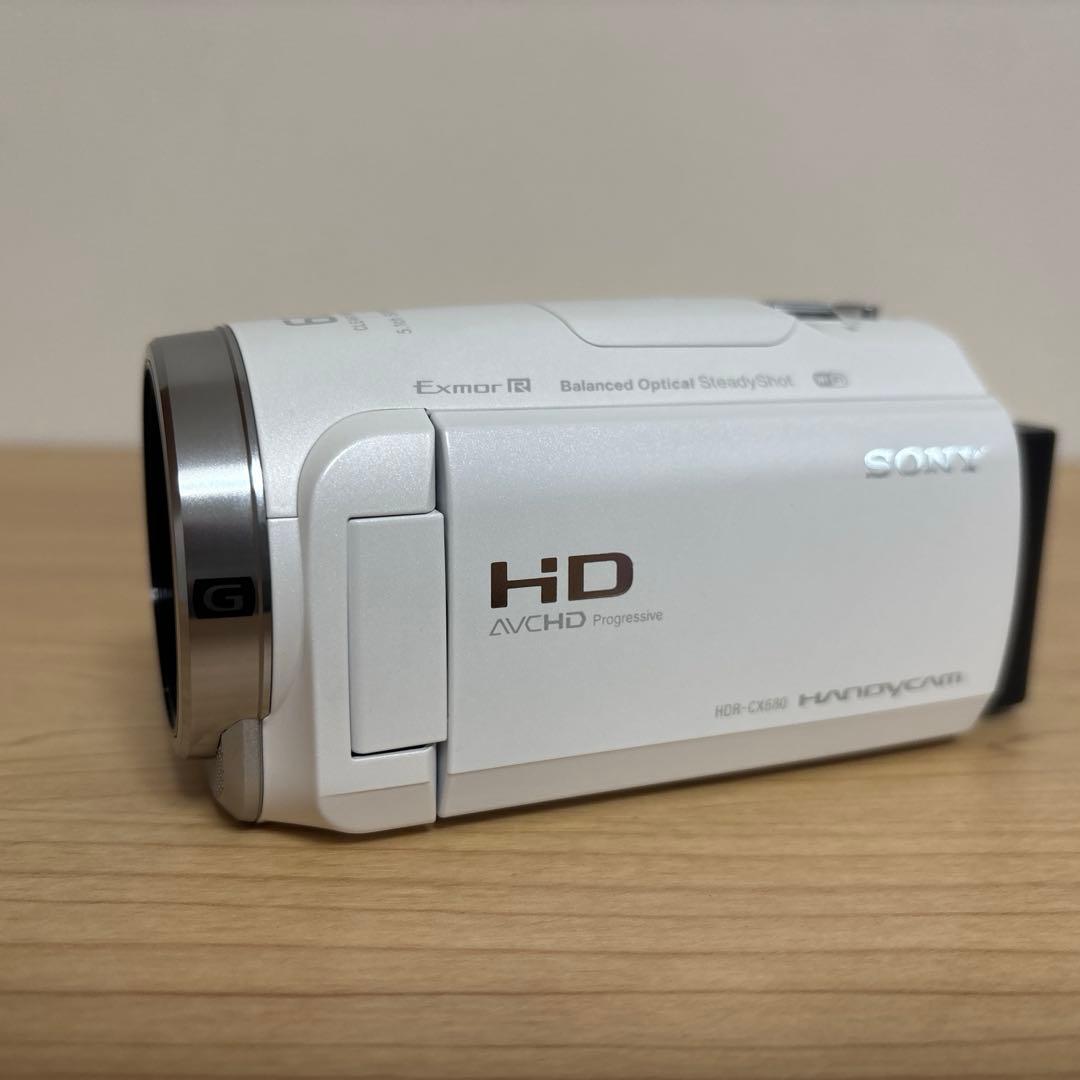 【美品】SONY HDR-CX680 ホワイト 64GB内蔵メモリ ハンディカム