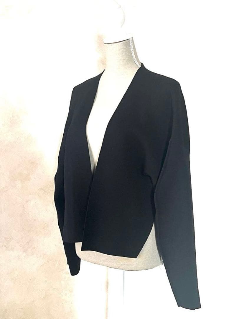 ENFOLD DOUBLEFACE CARDIGAN ビスコース　黒　サイズ38