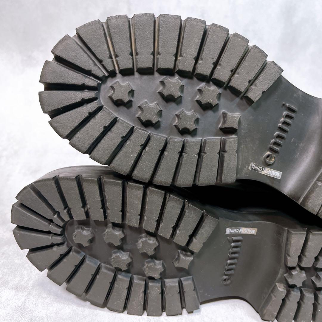 美品【emmi エミ】eco ニットブーツ (23.5) 厚底　トラックソール