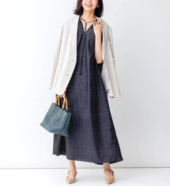 美品 23区 大きいサイズ 50 リネンレーヨン ストレッチダブルジャケット