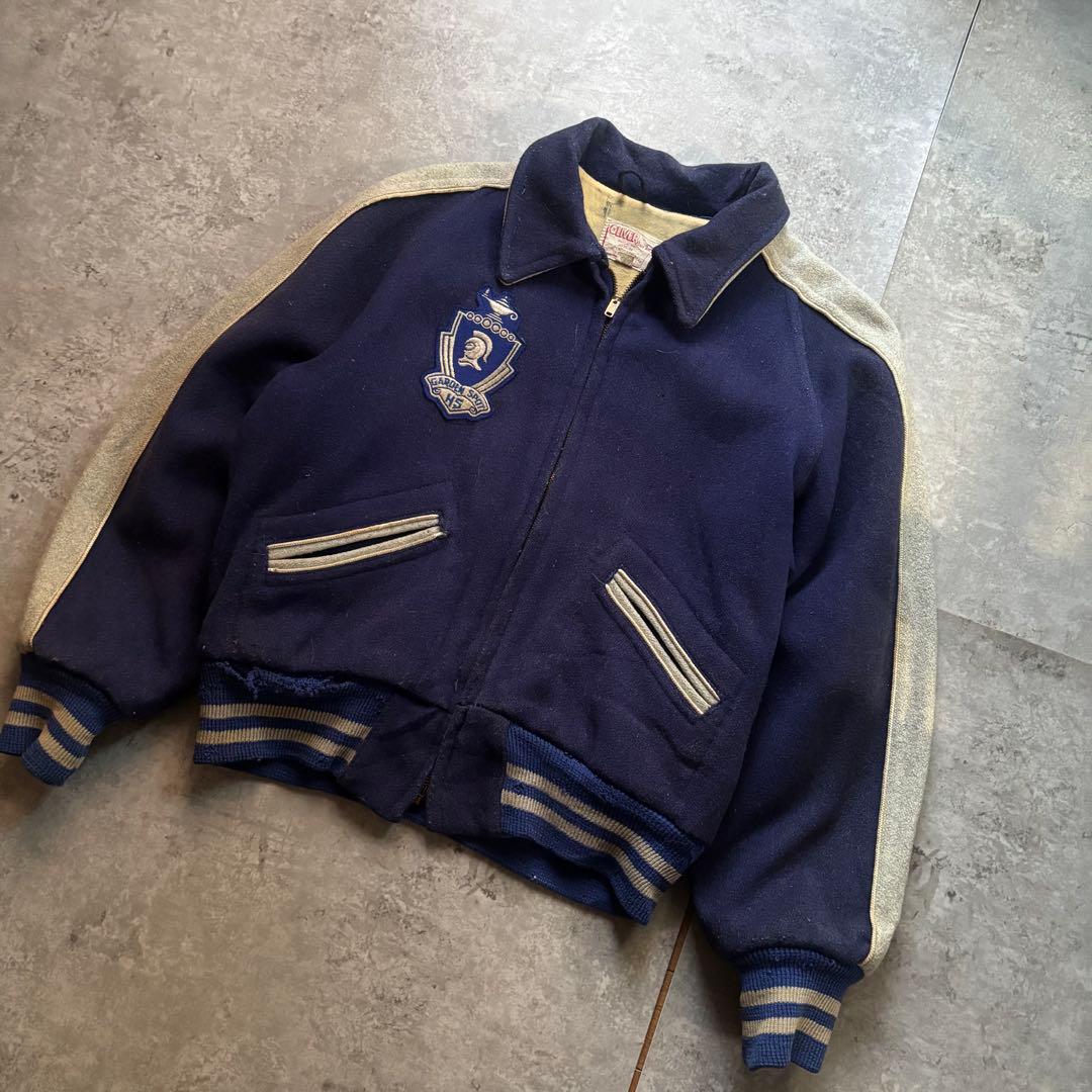 古着　60s ウール　スタジャン　スポジャケ　ヴィンテージ　カークラブ
