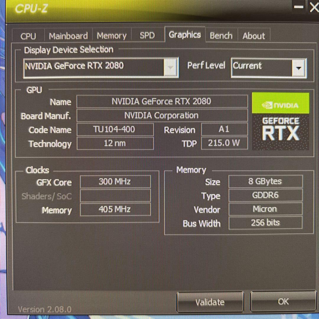 PALIT NVIDIA RTX 2080 リファンレス