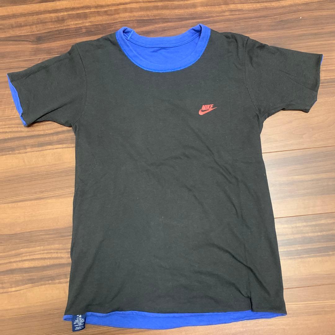 80s NIKE AIR JORDAN リバーシブルTシャツ 青x黒