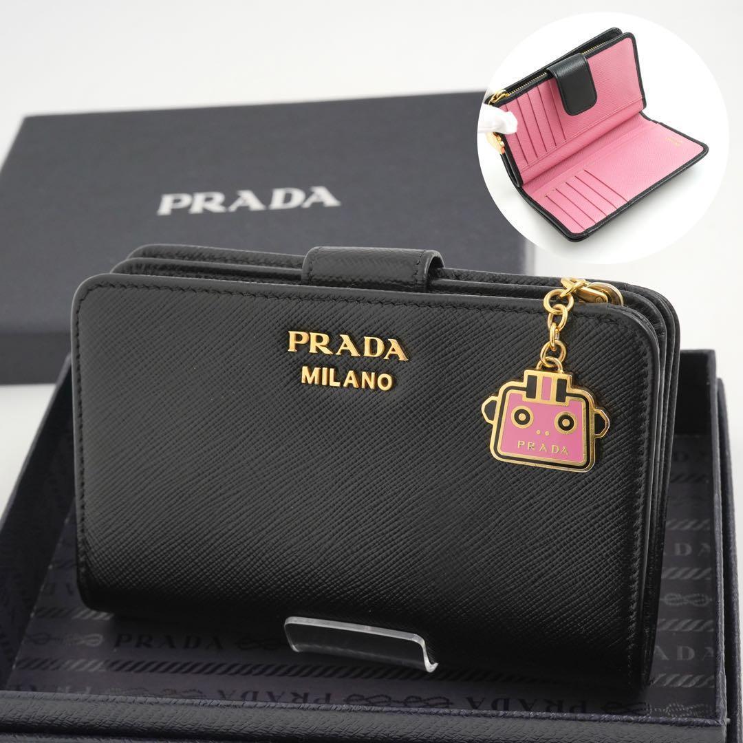 ✨極上美品・箱付き✨　PRADA 二つ折り　ロボット　サフィアーノ　バイカラー