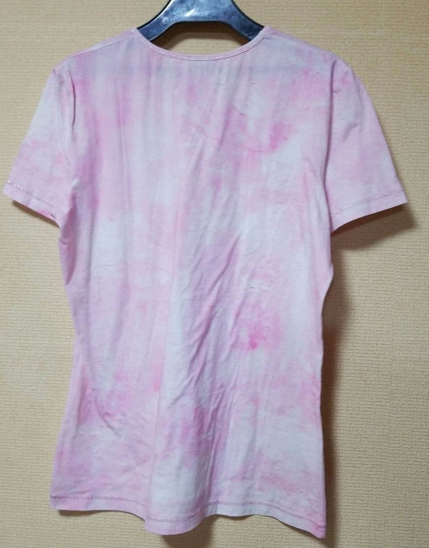 CHANEL ココマーク L タイダイピンク クルーネック コットンTシャツ