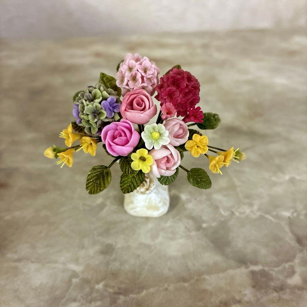 専用ハンドメイド／勿忘草＆ラベンダー／クレイフラワーアレンジメント／リース／粘土