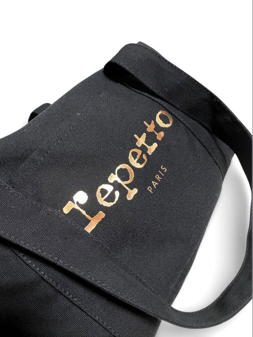 美品✨️Repetto ボストンバッグ トートバッグ ピンクリボン ブラック ロゴ